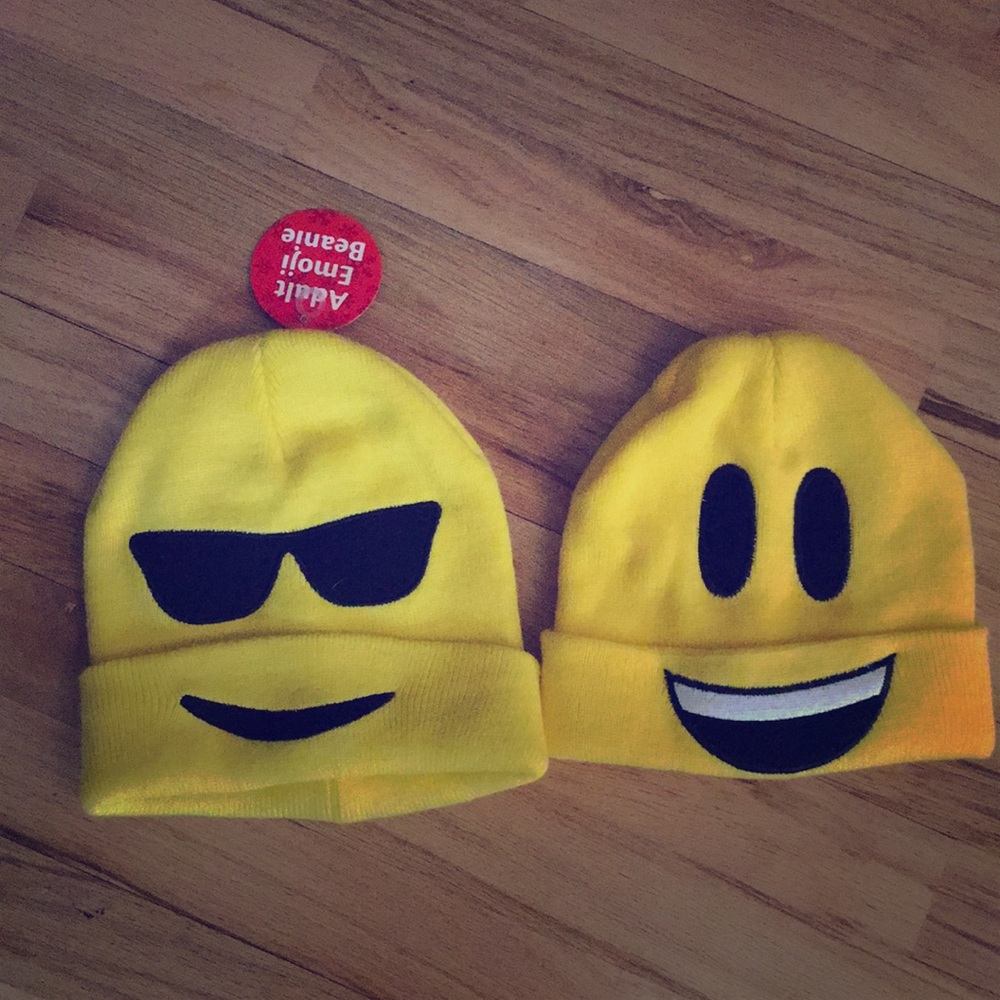Emoji hats, fun to wear with a friend!